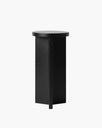 Affe pedestal in minimalistic black oak, showcasing elegant design for modern interiors.
