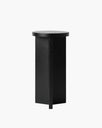 Affe pedestal in minimalistic black oak, showcasing elegant design for modern interiors.