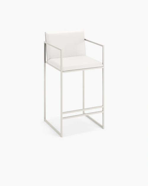 Bruno bar stool with a beige frame, featuring Nordic design and supportive seating for kitchens or home bars.