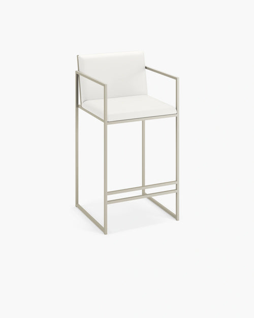 Bruno Bar stool with taupe frame, featuring Nordic style and supportive design for kitchens and home bars.