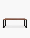 Diana dining table in black and dark oak, featuring a minimalist design and dramatic tones for a striking centerpiece.