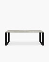 Diana outdoor dining table with black frame and Grafite dekton top, ideal for sleek outdoor living.
