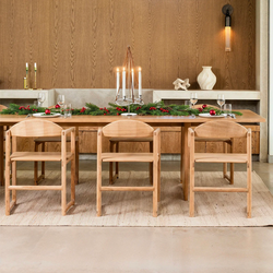 Handmade by Crea Erik Dining Chairs in oak, arranged at a Scandinavian dining table with festive Christmas table setting and natural holiday decor.