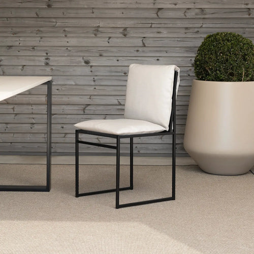 Isa Outdoor - Black Frame - Marble Acrylic Cushion from by Crea - Chair.