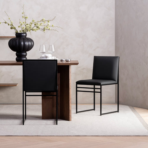 Isabell Dining chair - Black - Jade black leather