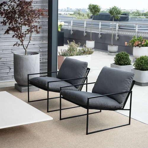 Kenny - Black Frame - Onyx Acrylic Cushion from by Crea - Armchair.