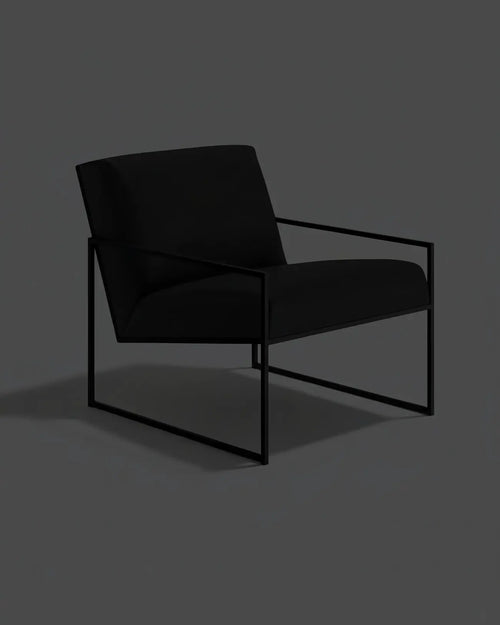SALE - Kent Armchair - Black - Jade black leather *OUT OF STOCK*