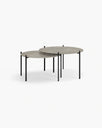 Leo coffee table medium set with black frame and Grigio dekton top, modern and sleek design.