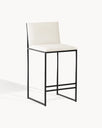 Philip Bar stool - Black - Ivory leather