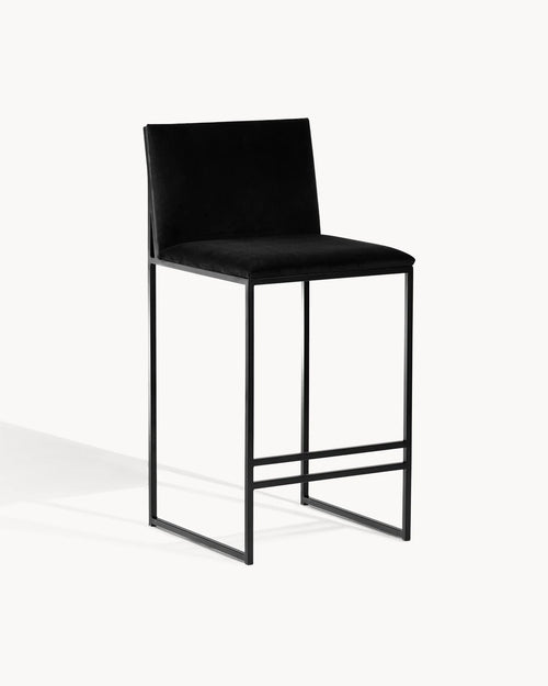 Philip Bar stool - Black - Jade black velvet
