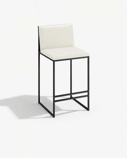 Philip Bar stool - Black - Sand leather