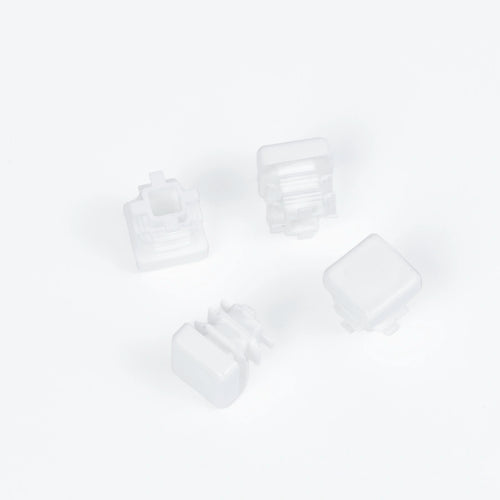 Clear plastic feet for furniture protection, stylish and durable to safeguard floors from scratches.