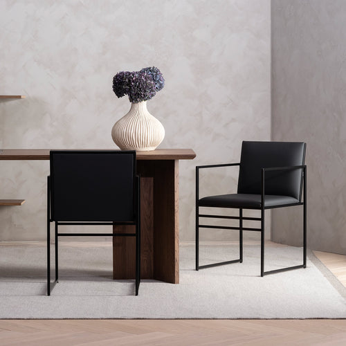 Sella Dining chair - Black - Jade black leather