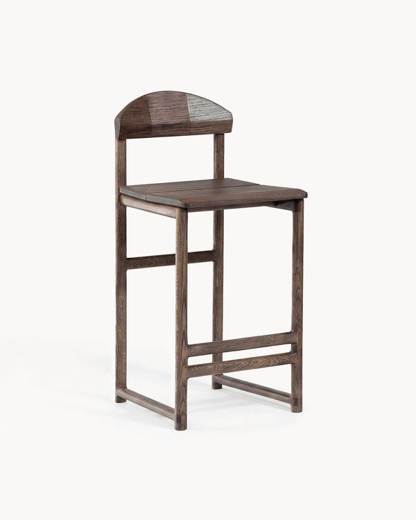 Ted bar stool, three-quarter studio view