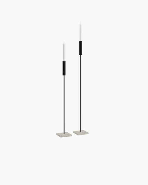 Vera - 2 set - Black Frame - Moorland Stone from by Crea - Candleholder.
