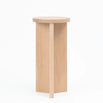 Minimalistic Affe pedestal in solid oak, perfect for any space, featuring a simple round top and clean lines.
