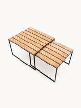 Outdoor Couchtisch Algot - Schwarzes Gestell – Teak