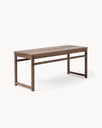 Wooden Bench Alva in dark oak showcasing a solid oak frame with a deep stain finish.