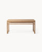 Wooden Bench Alva in natural oak frame showcasing its sleek design and smooth finish, perfect for modern interiors.