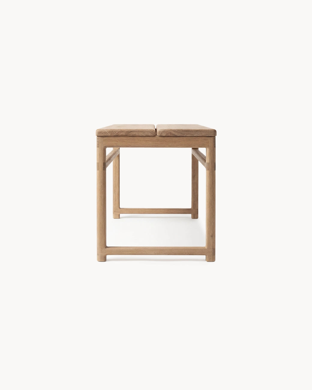 Wooden Bench Alva showcasing a natural oak frame, ideal for contemporary interiors.