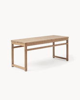 Wooden Bench Alva in natural oak, showcasing its clean lines and warm wood grain, perfect for modern interiors.