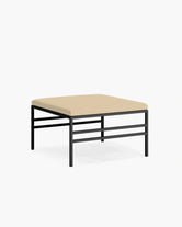 Anton  - Black Frame - Latte leather Cushion from by Crea - Bench.