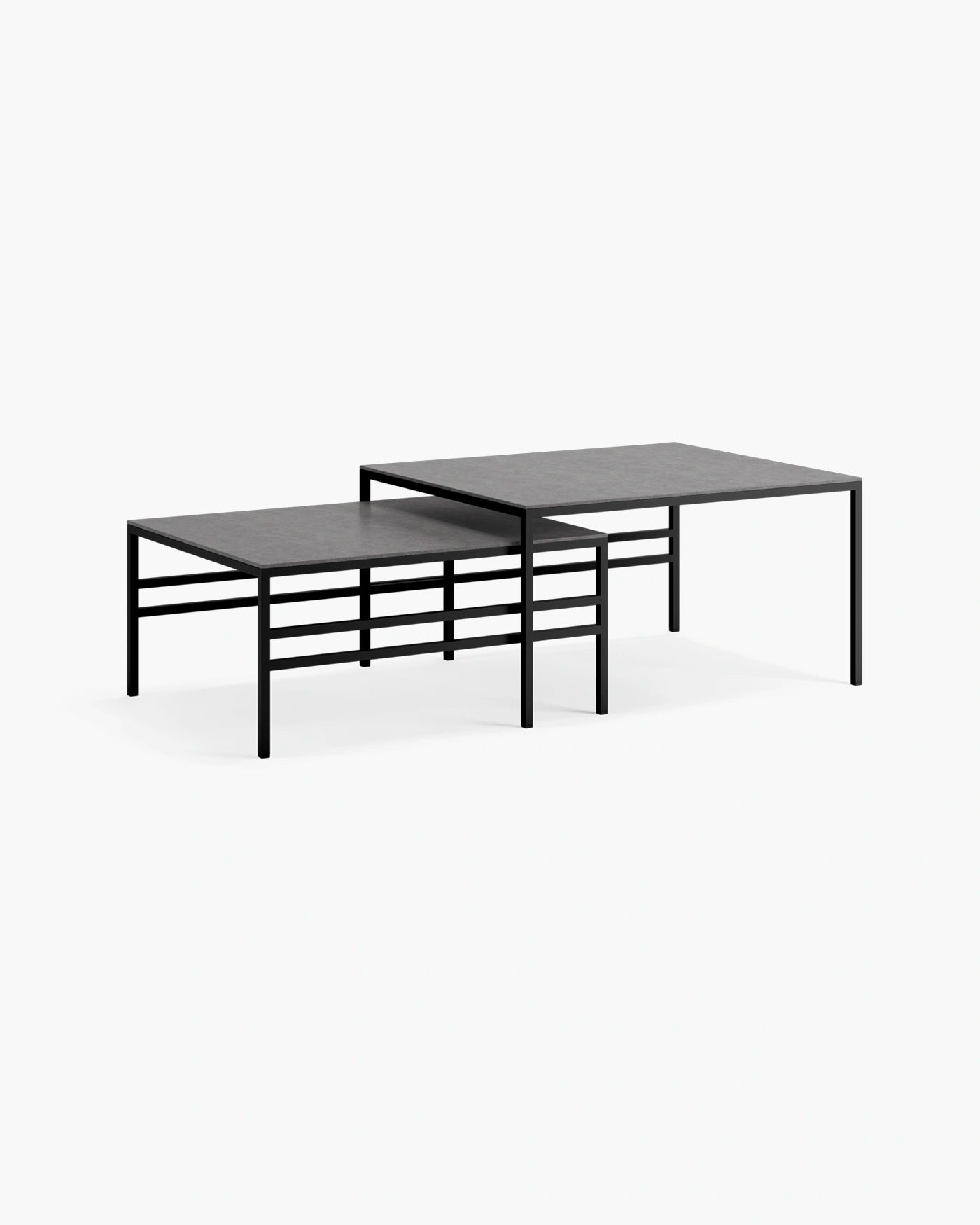 Table de salon Anton - Petit ensemble - Noir - Keon dekton