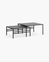 Anton Coffee table set - Small size - Black frame with Grafite Dekton top - Modern and stylish design.