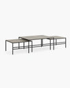 Anton Coffee table - Large set - Black - Grigio dekton