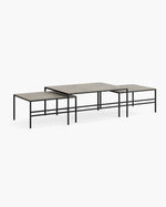 Anton Coffee table - Large set - Black - Grigio dekton