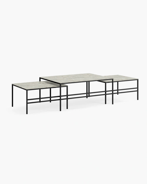 Anton Couchtisch - Großes Set - Schwarz - Danae dekton