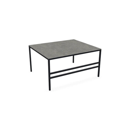 Anton Coffee Table Medium, black powder-coated steel frame with Dekton Grafite top