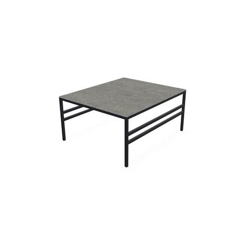 Anton Coffee Table Small, black powder-coated steel frame with Dekton Grafite top