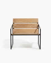 Outdoor Lounge Chair Arvid - Black Frame - Teak Wood - stylish design for outdoor spaces