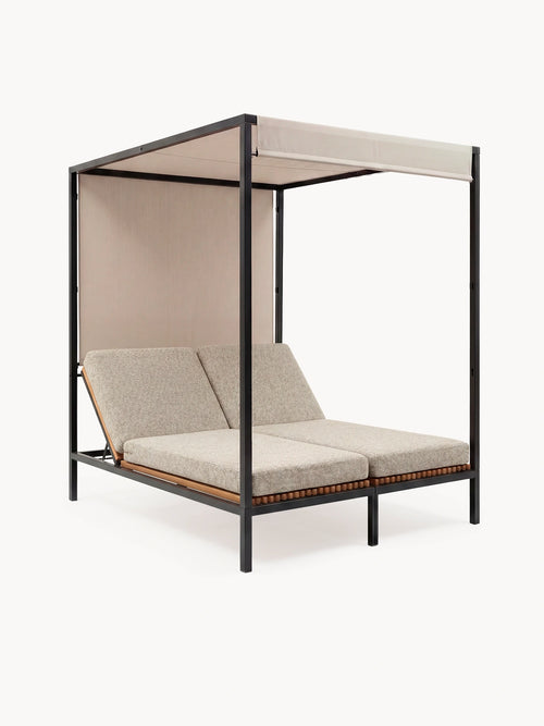 Garden Daybed Bazo – Black Frame & Teak