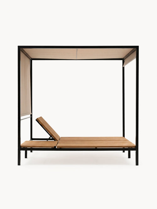 Garden Daybed Bazo – Black Frame & Teak