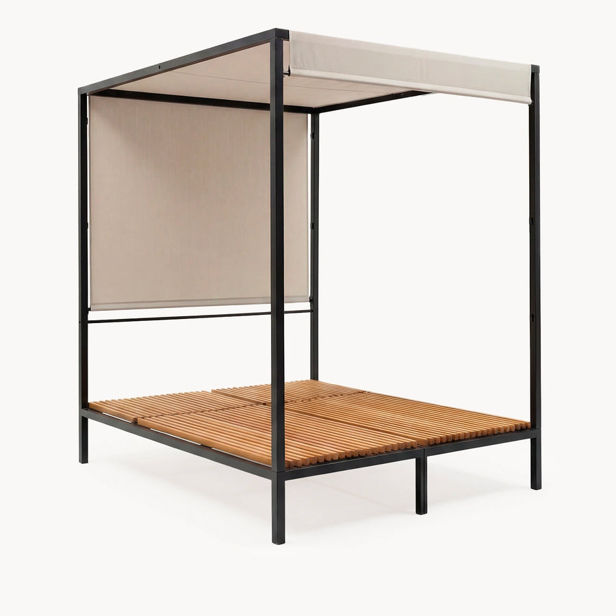 Garden Day Bed Bazo – Black Frame – Teak