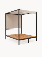 Doppelliege Bazo – Schwarzes Gestell & Teak
