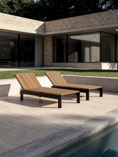 Sun Lounger Bazo – Black Frame & Teak