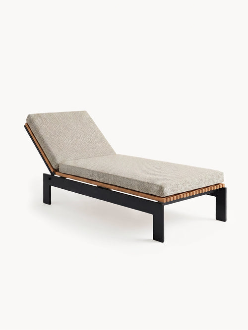 Sun Lounger Bazo – Black Frame & Teak