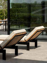 Sun Lounger Bazo – Black Frame & Teak