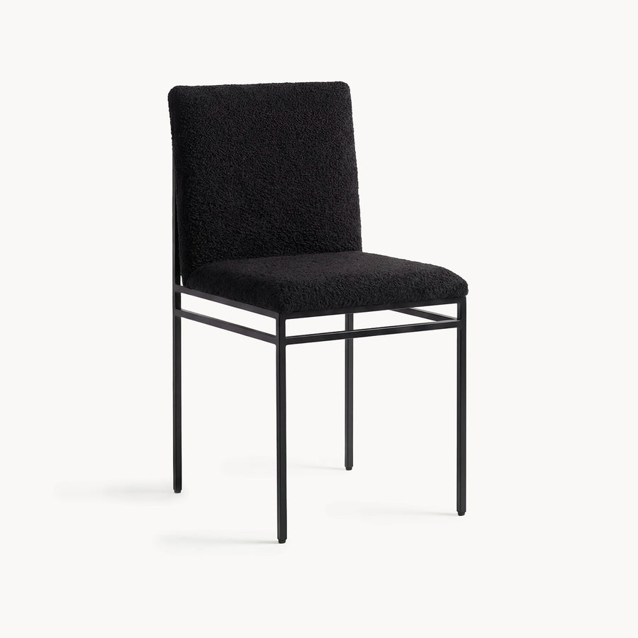 Matstol Bella – Svart ram – Black bouclé