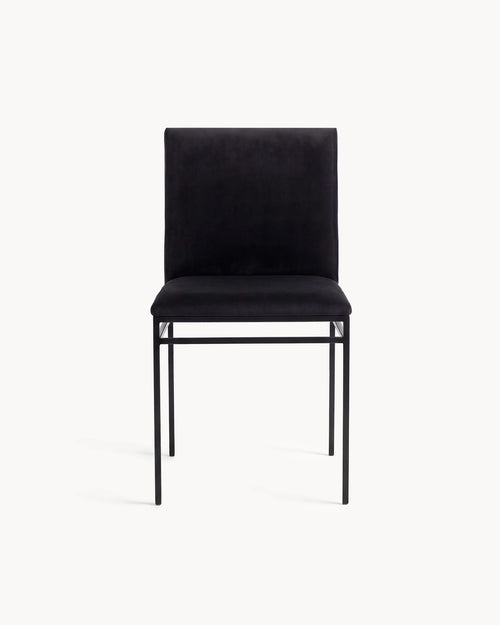 Dining chair Bella  - Black Frame - Jade Black Velvet