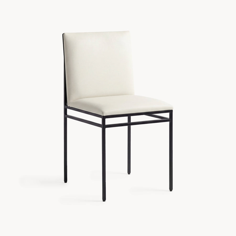 Matstol Bella – Svart ram – Ivory läder