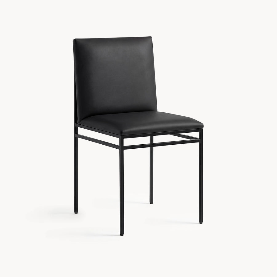 Dining Chair Bella – Black Frame – Jade Black Leather