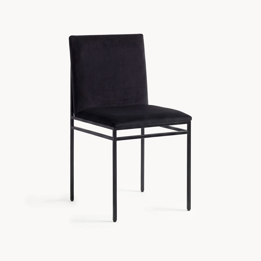 Matstol Bella – Svart ram – Jade Black sammet