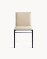 Bella Chaise de salle à manger – Noir – Cuir sable