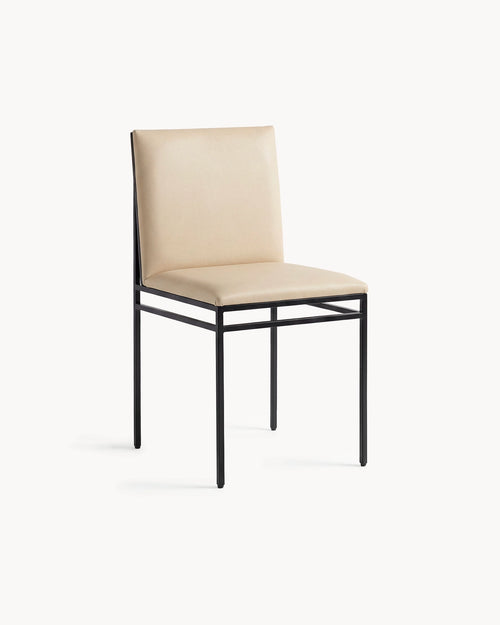 Bella Chaise de salle à manger – Noir – Cuir sable