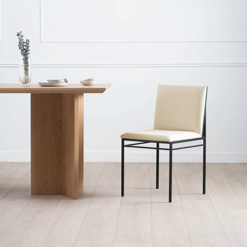 Bella Dining chair - Black - Sand leather