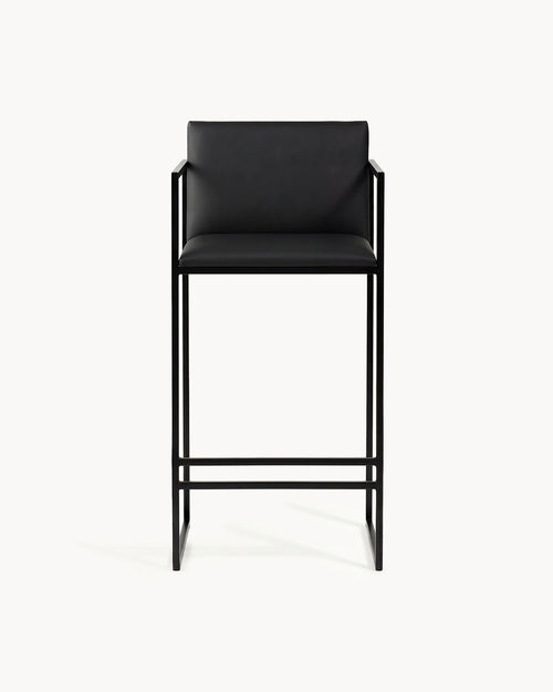 Bar Stool Bruno – Black – Jade Black Leather